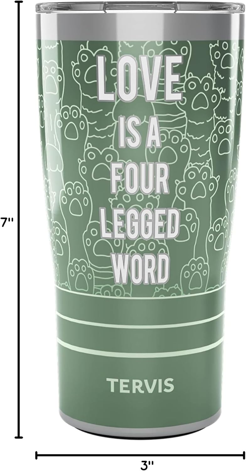 Tervis Traveler Love is a Four Legged Word Triple Walled Insulated Tumbler Travel Cup Keeps Drinks Cold & Hot, 20oz, Stainless Steel - Image 9