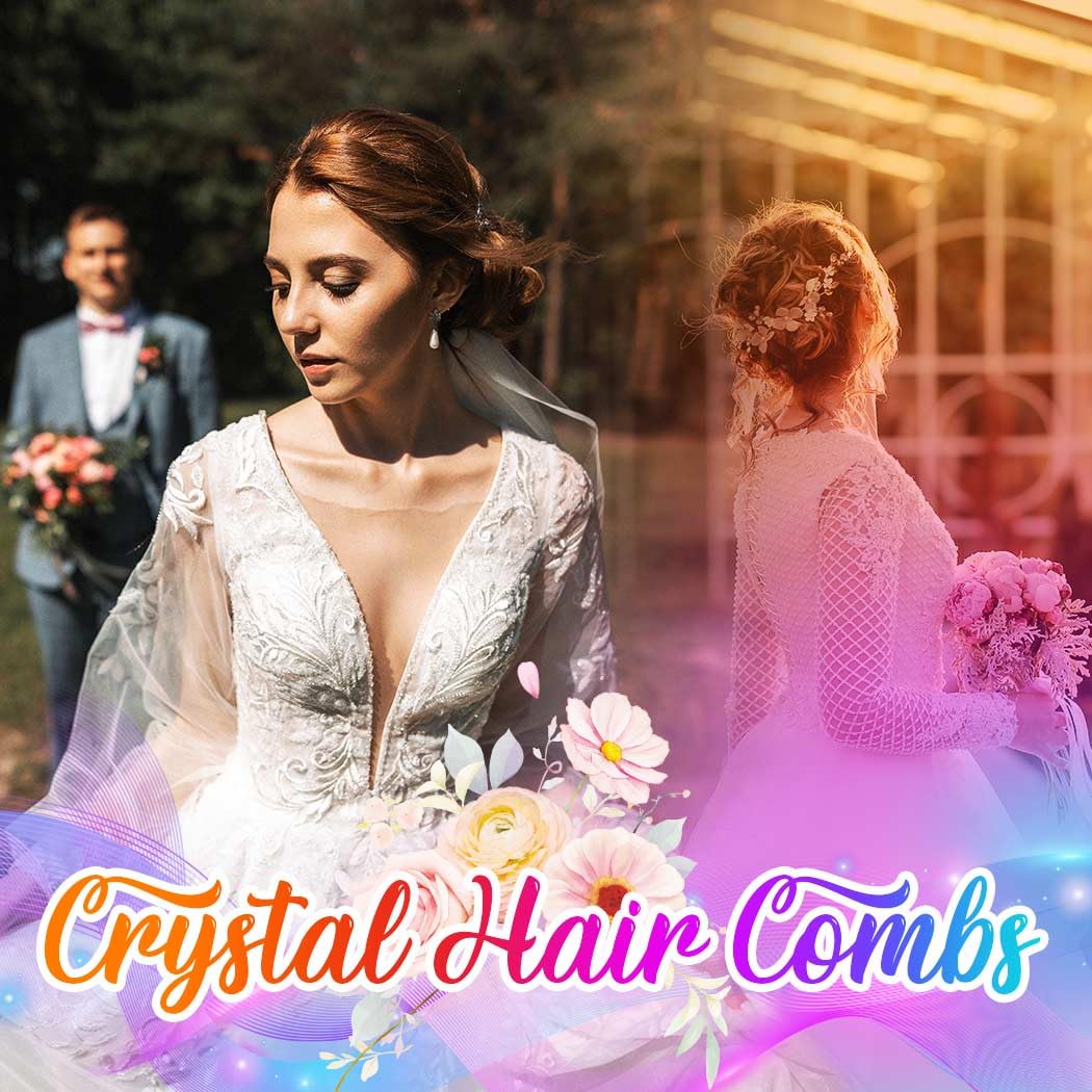 Catery Blue Rhinestone Bridal Hair Comb Crystal Wedding Hair Pieces Flower Silver Accessories for Brides and Women Pack of 1(Blue) - Image 7