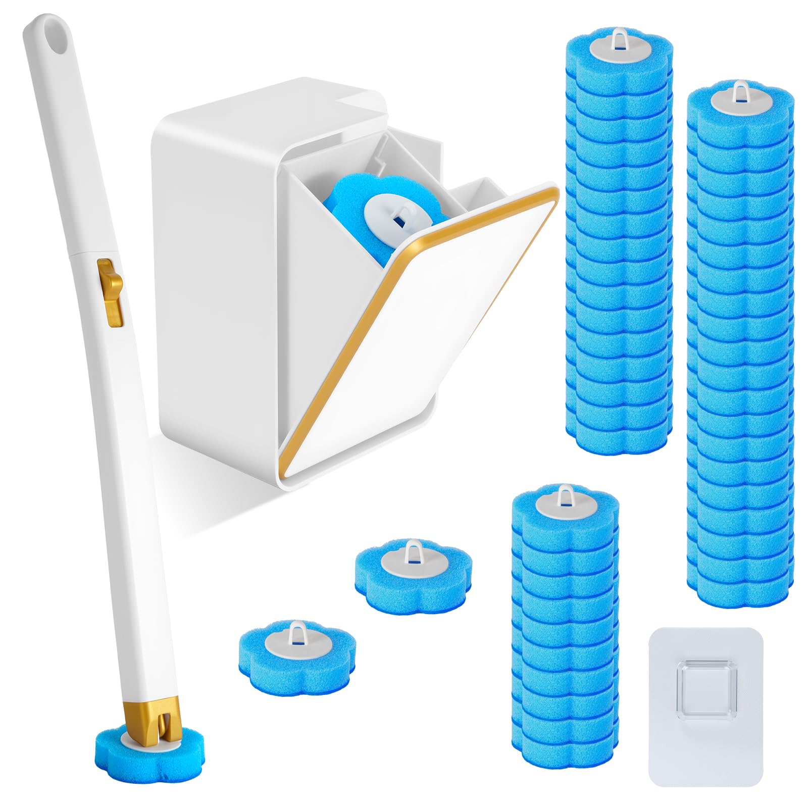 Brosse WC jetable avec têtes suspendues pour un nettoyage sans contact