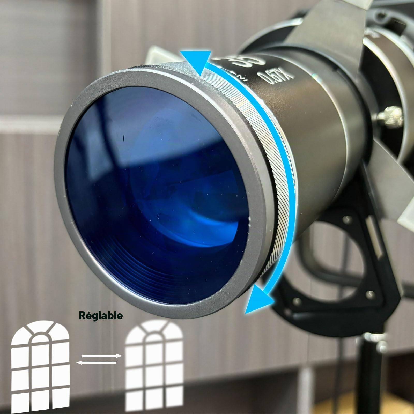 DF DIGITALFOTO Snoot Optique Bowens Monture, 25 Gobos, Accessoire de Projection de 2e Génération pour Projecteur de Photographie, Compatible avec Aputure Amaran 100X/D 200D/X, Godox SL60, Focalisable