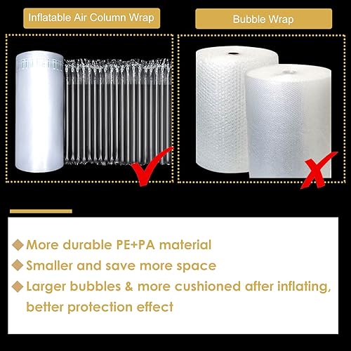 Miniatura 5 de Rollo de envoltura de amortiguación de burbujas de 13.7 pulgadas x 164 pies, burbujas de aire de burbujas grandes para embalaje, envío en