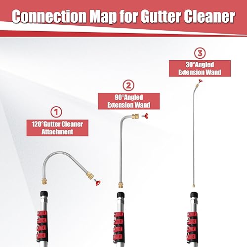 Miniatura 9 de PWACCS Varita de lavado a presión, 60 pulgadas de repuesto de varilla de extensión de arandela eléctrica, M22 a 14 de pulgada de conexión rápida de