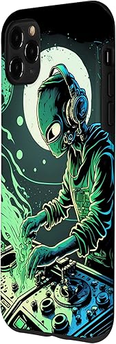 Miniatura 2 de iPhone 11 Pro Max EDM Alien Rave Astronaut Alien DJ, Alien DJing in Space Case