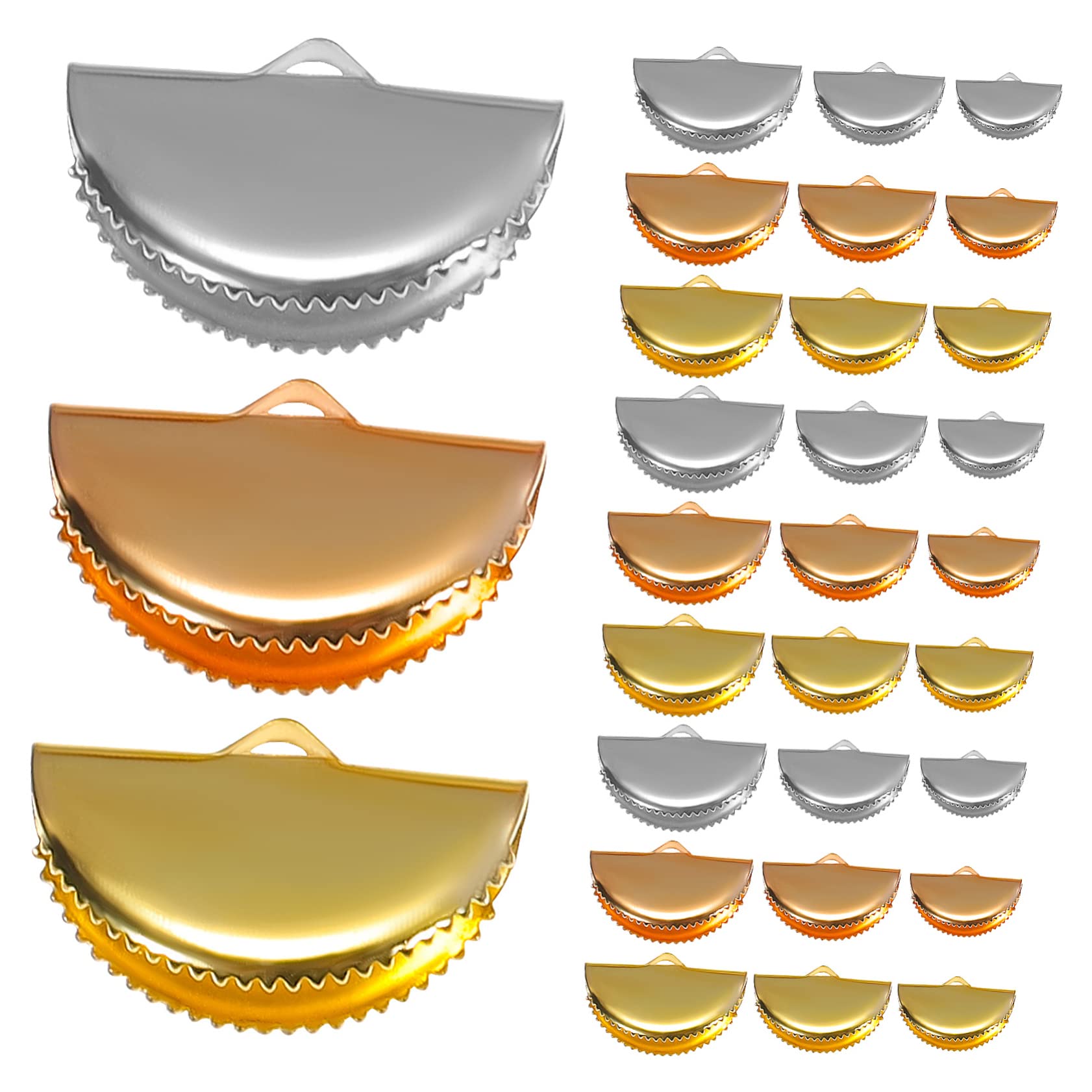 ARTIBETTER 3sets Alloy Crimp Ends End Crimp Beads Clasp for Jewelry Making Pinch Cord Clasps 60pcs*3