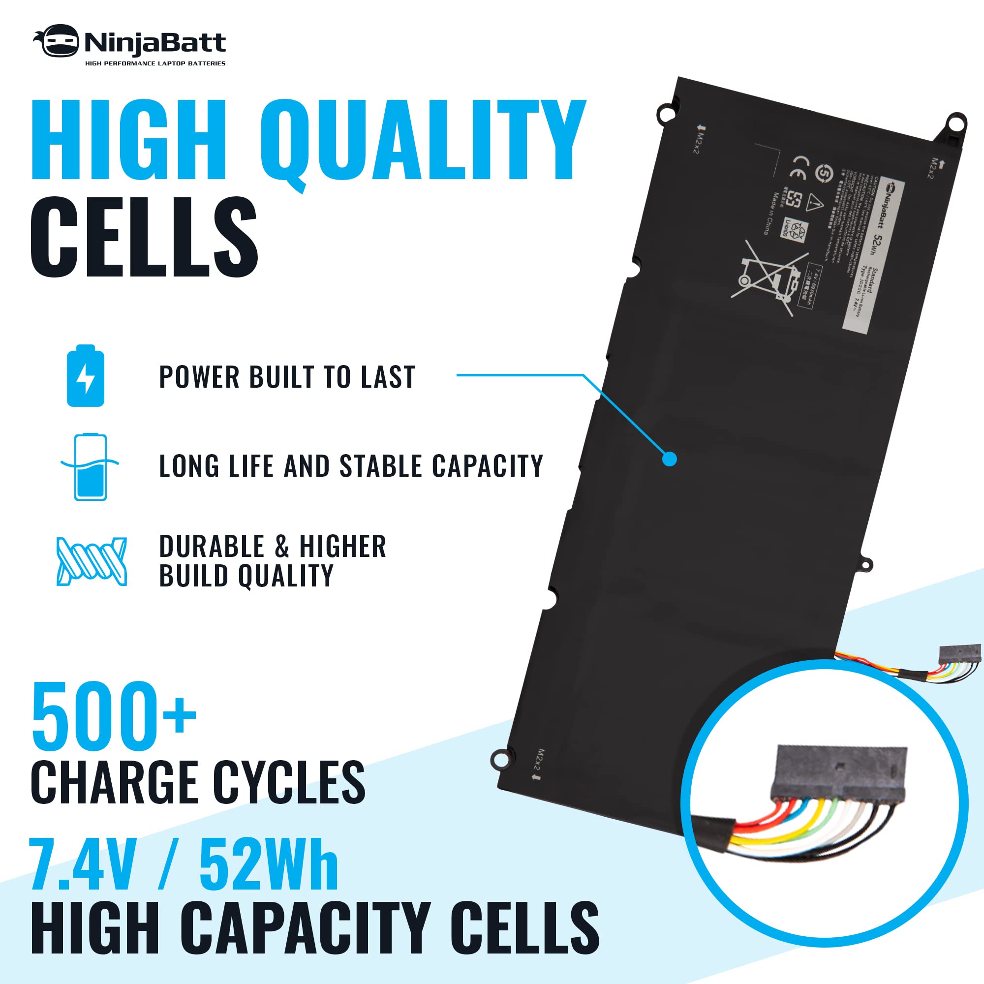 Amazon.com: NinjaBatt: JD25G Battery for Dell