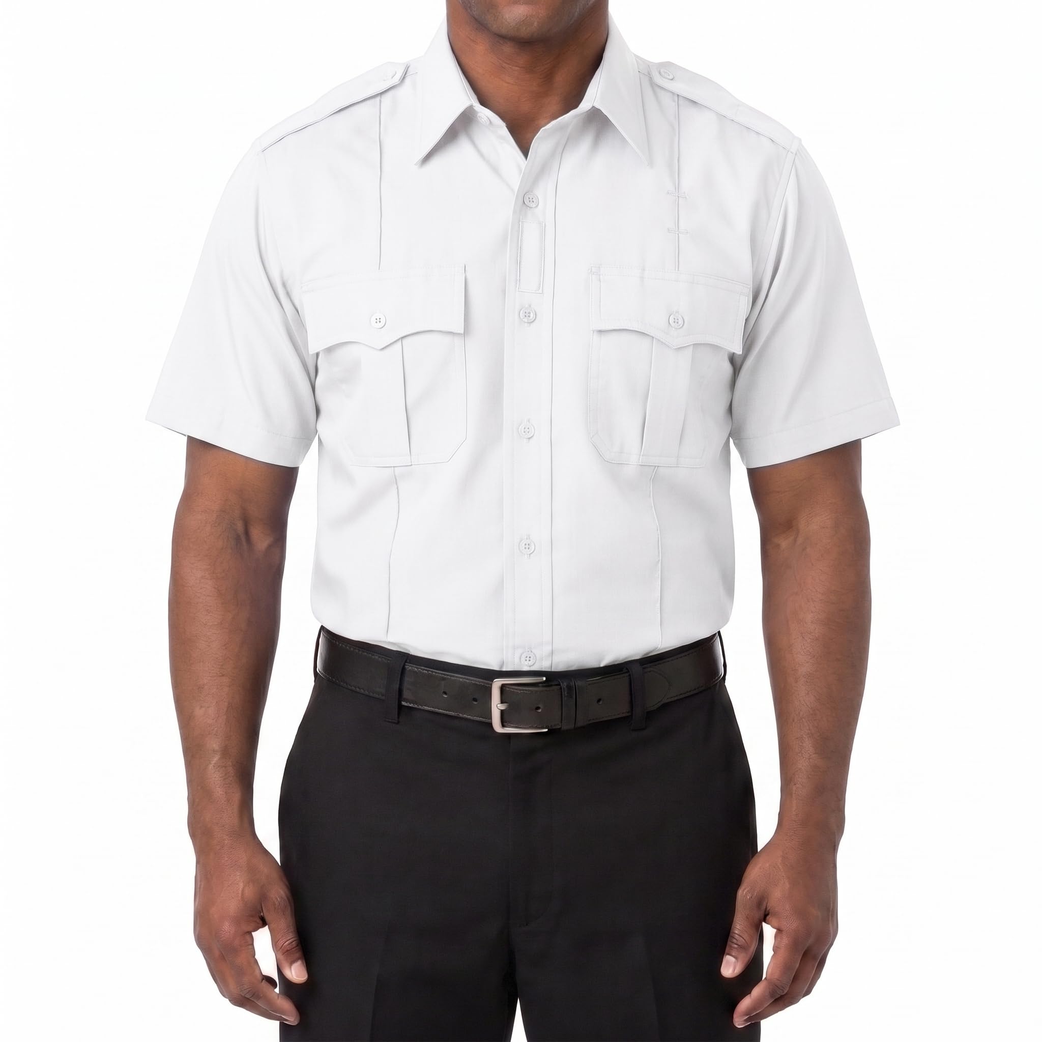 First Class 100% Polyester Short &amp; Long Sleeve Zippered Uniform Shirt 4 Pocket Hidden, Law Enforcement BDU Zipper Closure.