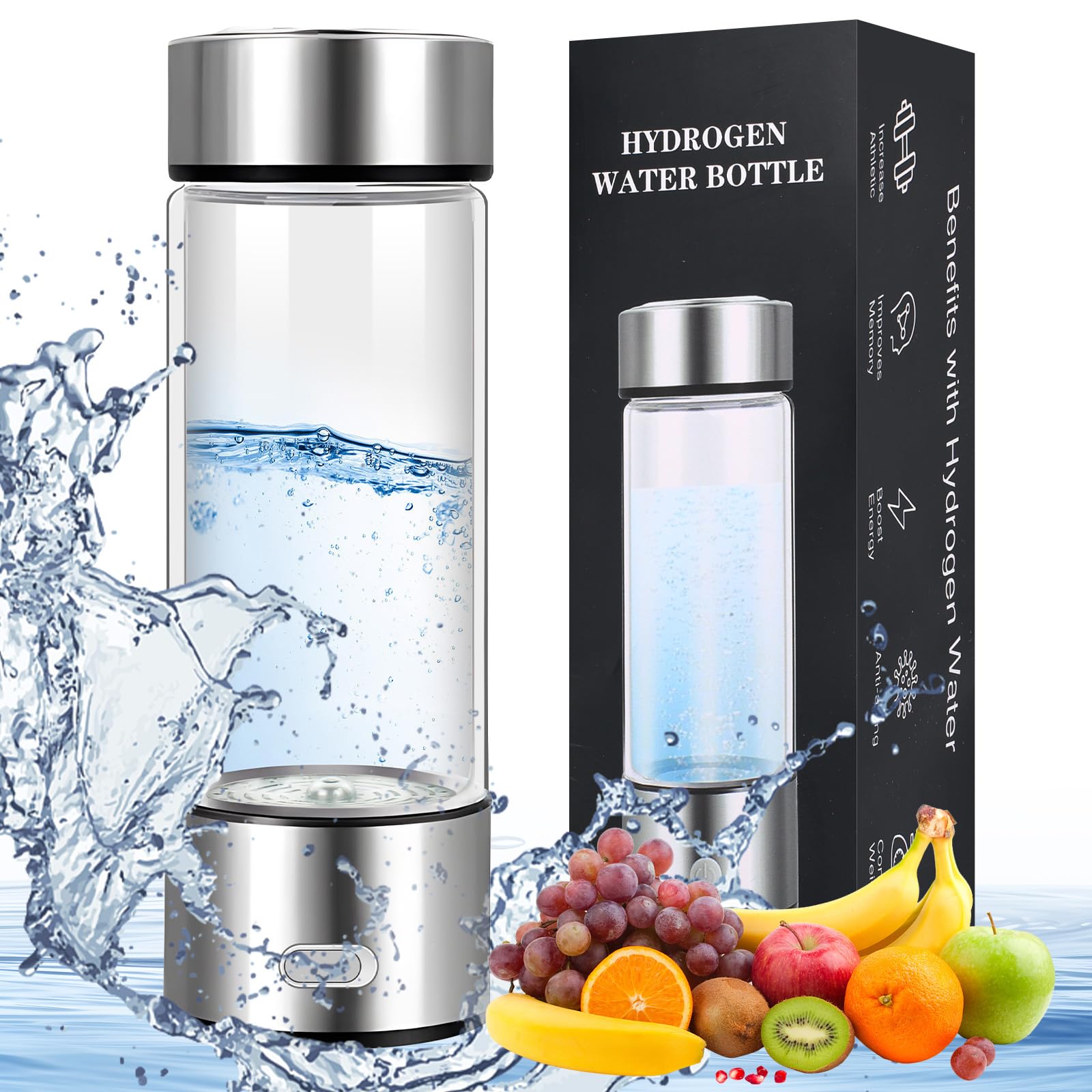 Glass Water Cup, Water Cup, Glass Water Bottle, 420ml, Suitable for Office, Daily use, Travel, Fitness and Gifts