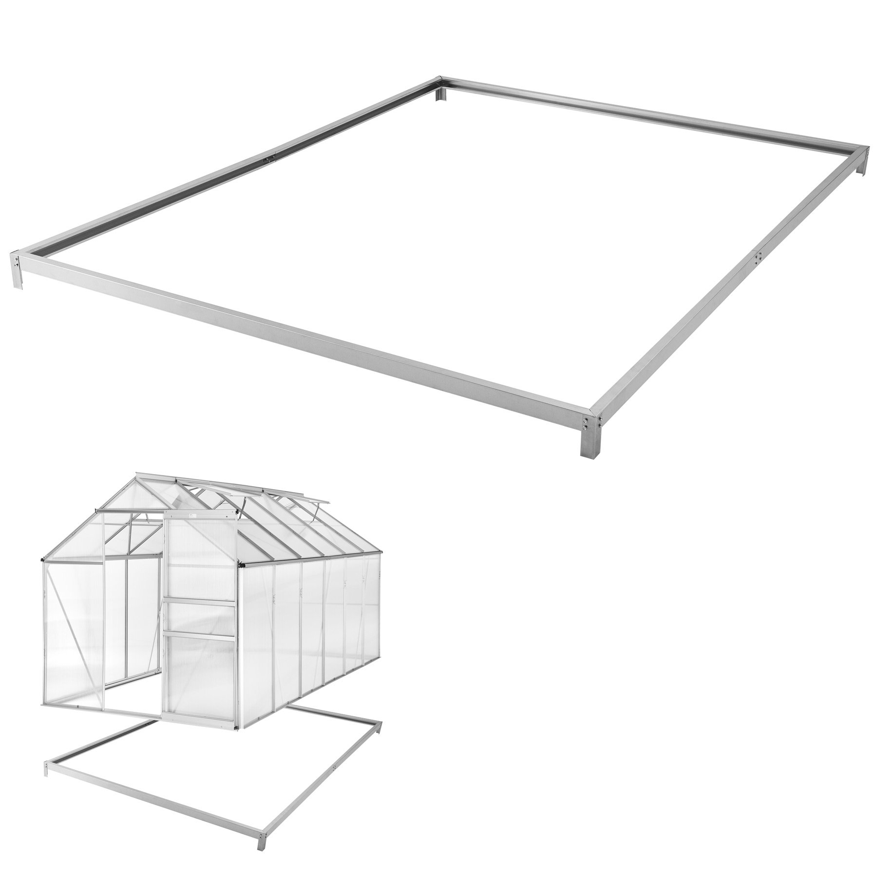 Outsunny aluminium kas tuinhuis met raamdeur 193 x 126 x 205 cm 2.5