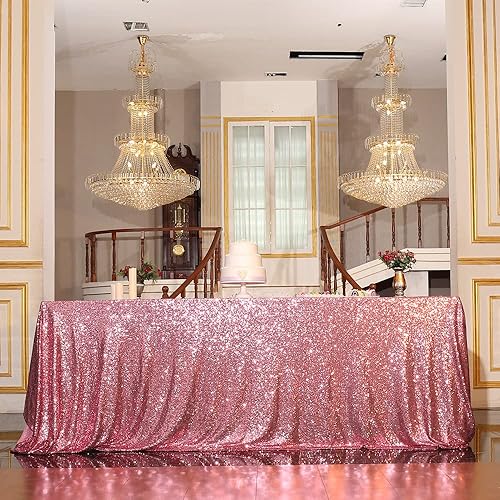 Miniatura 3 de Eternal Beauty Mantel rectangular de lentejuelas de 90 x 132 pulgadas para exposiciones, pasteles, postres, fiestas, eventos de cumpleaños