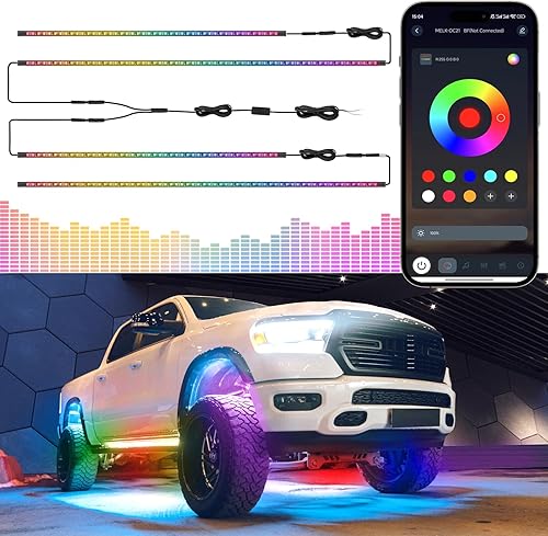 Miniatura 7 de LivTee Luces interiores de auto, luces interiores inteligentes para automóvil con control de aplicación, luces LED RGB con modo de música y modo de