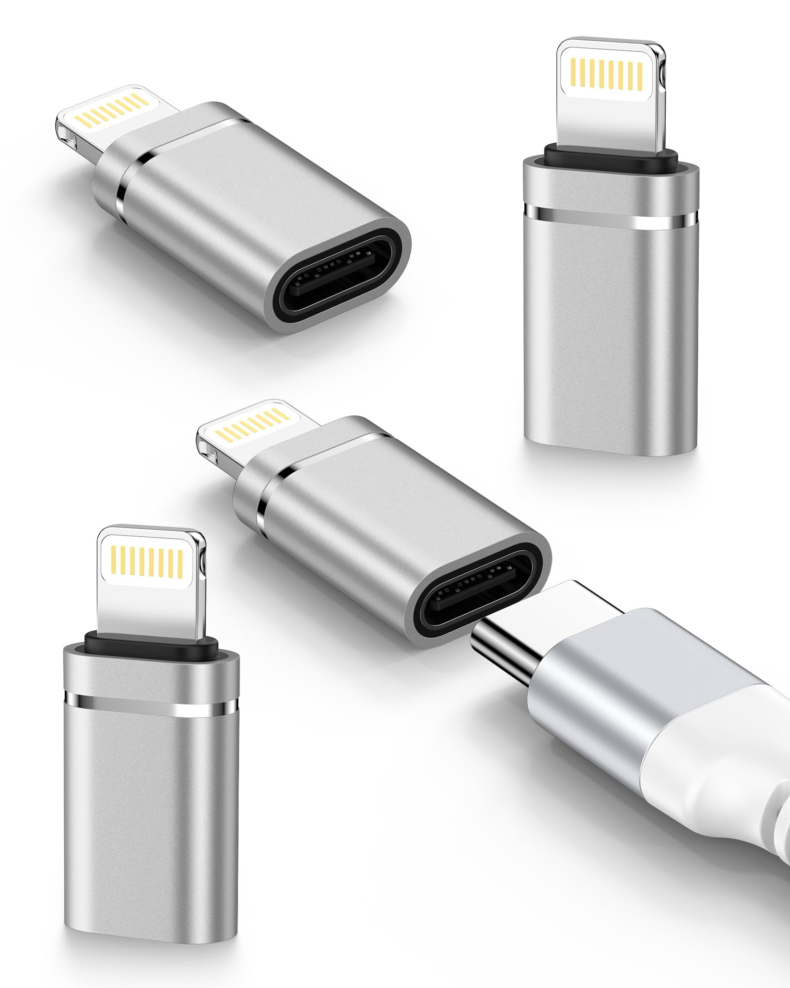 USB C to Lightning Adapter 4Pack, Type-C Female to iPhone Male
