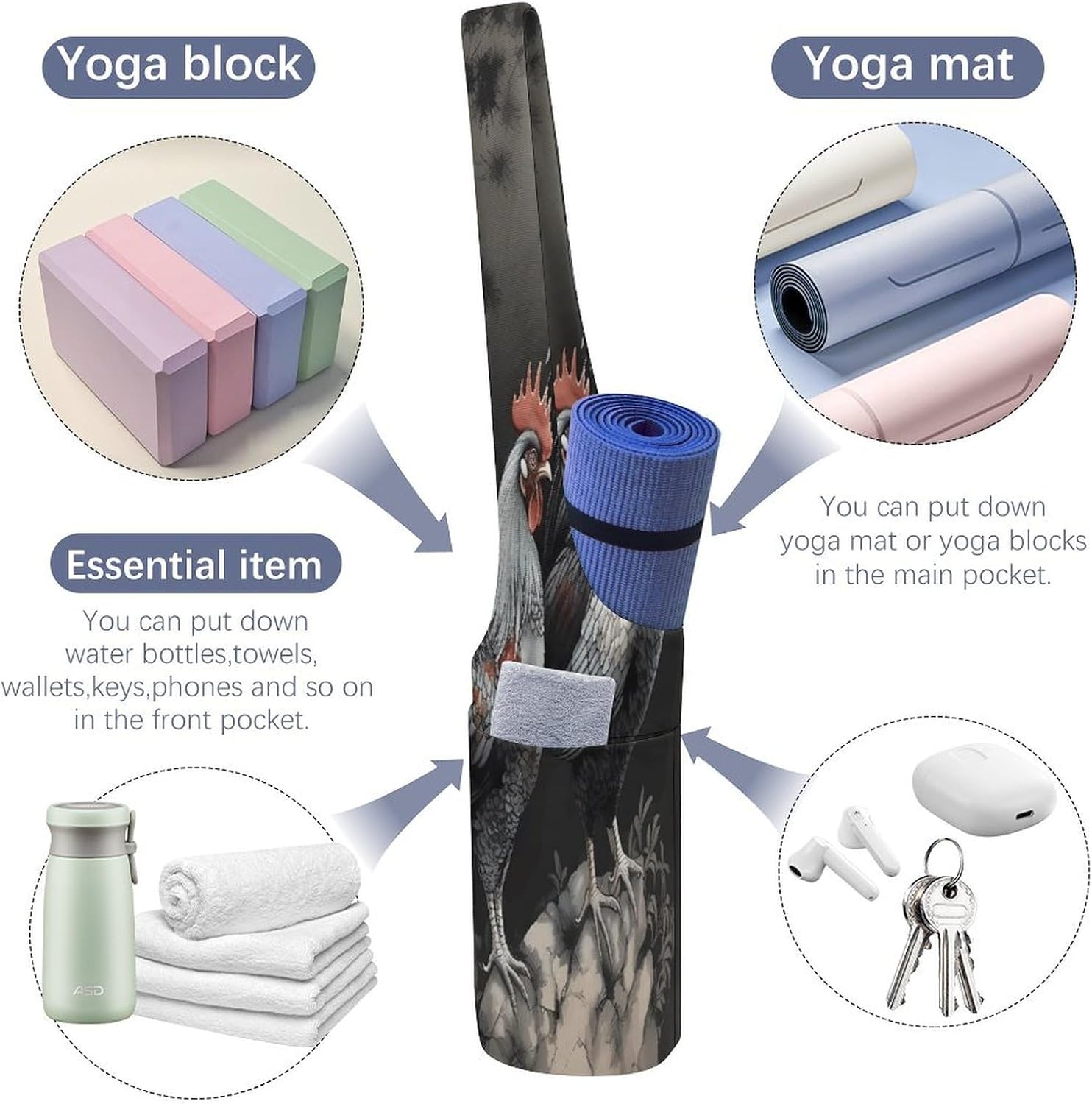 Zodiac Pattern Canvas Yoga Mat Bag Yoga Mat Carrier image 5