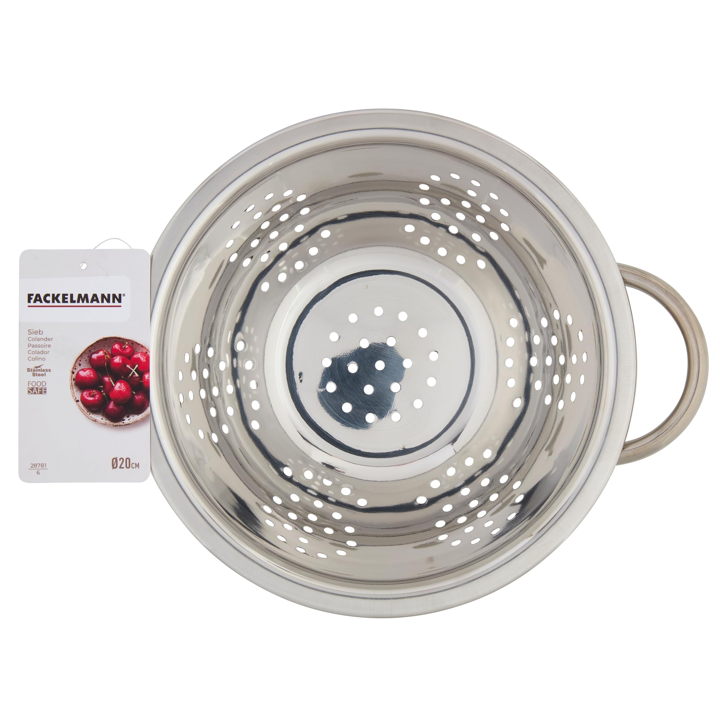 Fackelmann 28781 Stainless Steel Colander, Silver