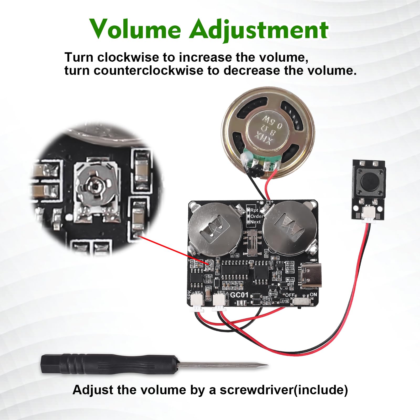 ICSTATION Sound Module, Downloadable Sound Module Voice Button with 8MB Memory Push Button Control Sound Chip for DIY Personalized Voice Recording for Mothers Day Greeting Card - Image 2