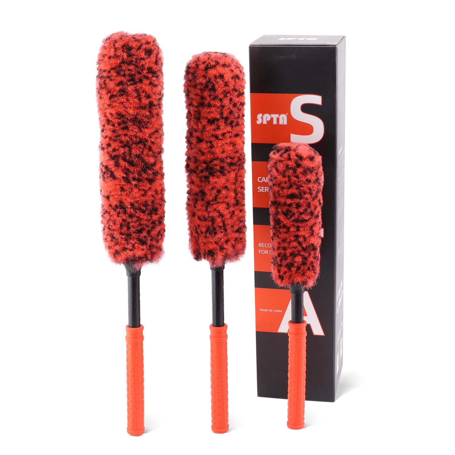 3Pcs Car Wheel Cleaning Brushes, Synthetic Wool Wheel Tire Brush Kit, Flat Spoke Wheel Cleaning Brush, No Metal Wheel Rim Cleaning Brush, Car Detailing Brushes Set, Multipurpose Car Wheel Brush