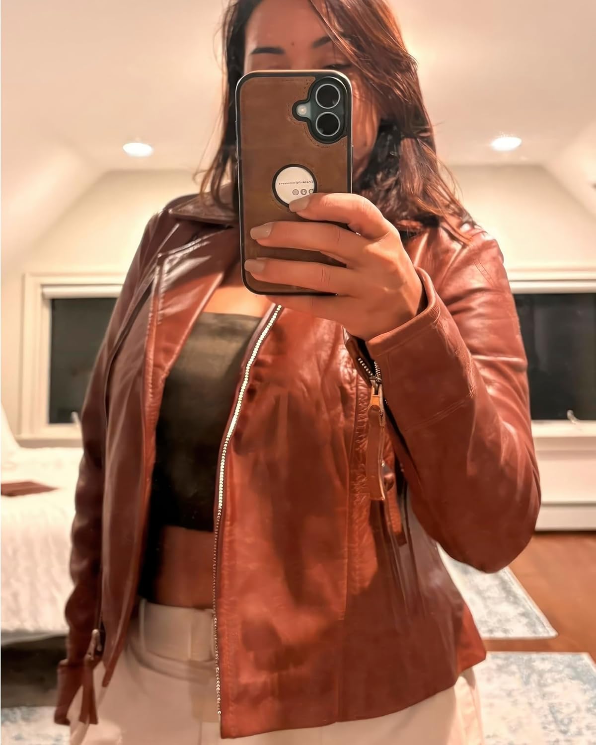 Asymmetrical Womens Leather Jacket - Real Lambskin Biker Style Motorcycle Leather Jackets For Women - Image 2