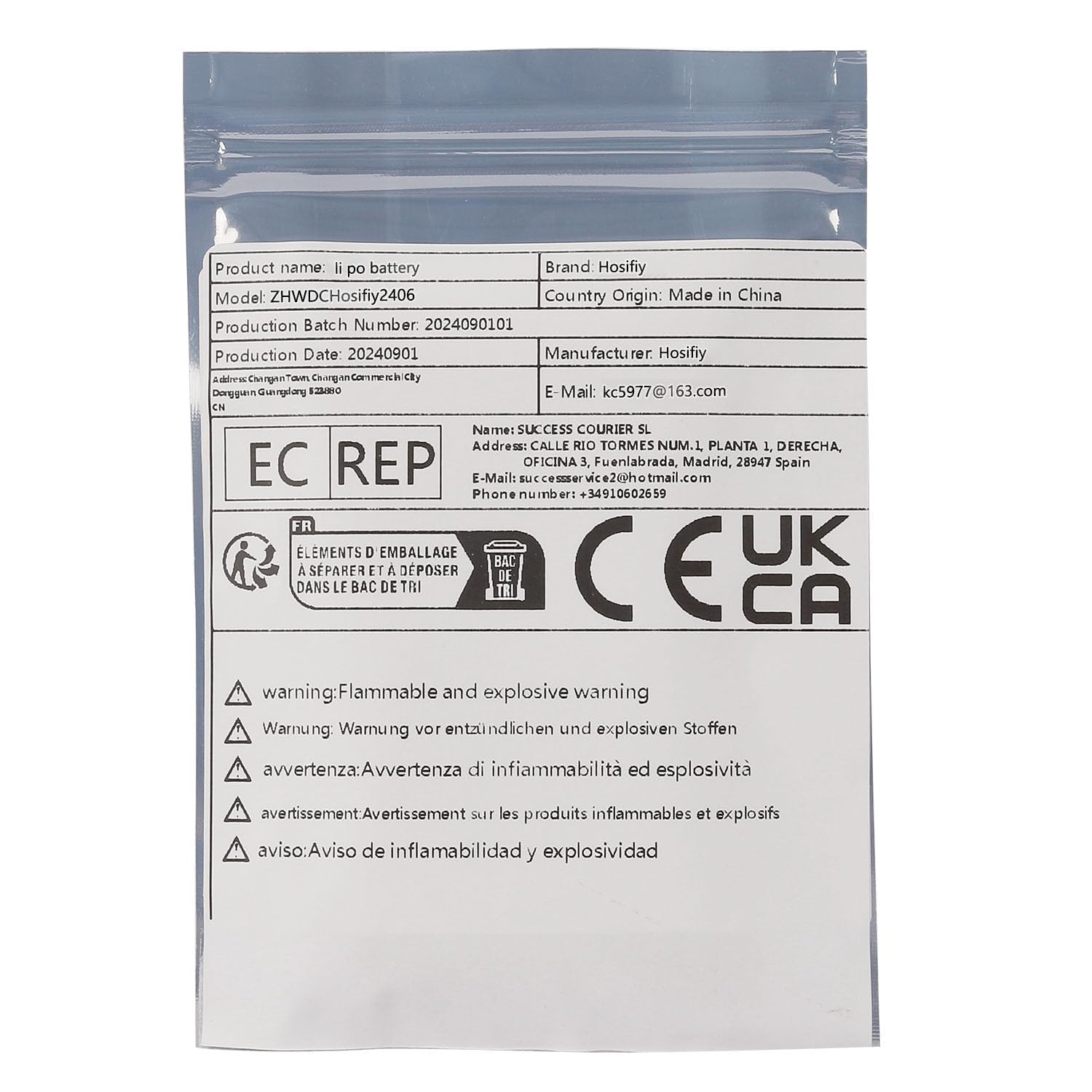 Batería Lipo 3.7V, 380mAh 702030 a Iones de Litio con conexión 2P-PH con Paso 2,0 mm — view 9