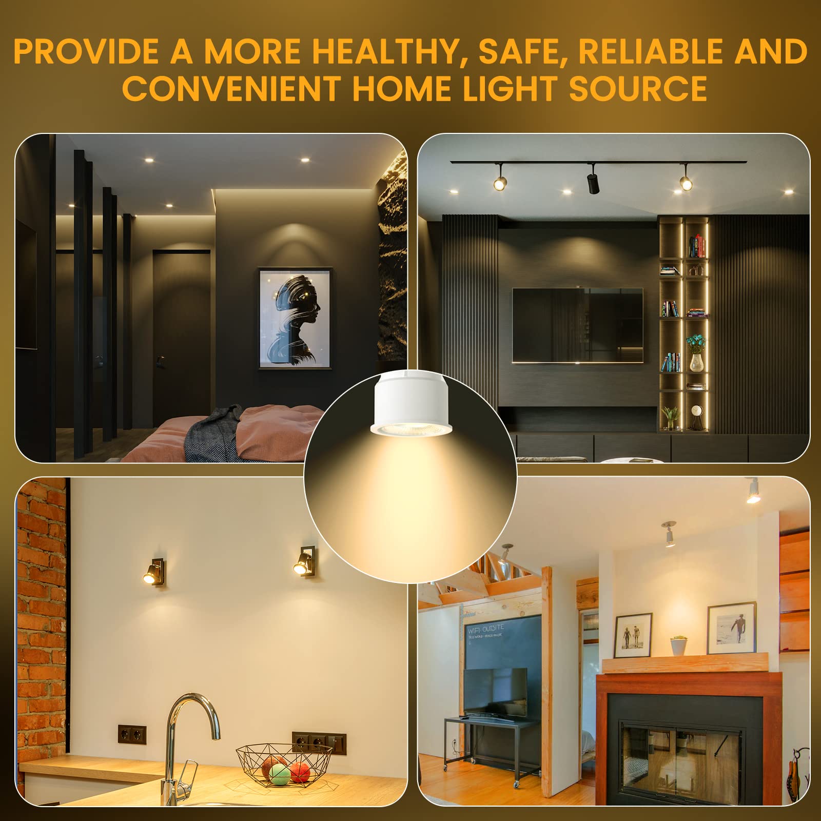 Luxvista Lampadine LED GU10 a collo lungo, 9 W, bianco caldo, 3000 K, non dimmerabili, lampadine a LED a cilindro lungo equivalenti a lampadine alogene da 75 W, confezione da 8