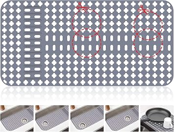 ARLBA Upgraded Silicone Sink Mat 28"x14" Sink Protectors for Kitchen Sink with Rear Drain/Center Drain,Sink Rack for Bottom of Sink, Kitchen Sink Mats for Bottom of Stainless Steel/Porcelain Sink