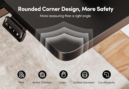 Miniatura 8 de BANTI Escritorio eléctrico de pie ajustable de 48 x 24 pulgadas de altura con bandeja para teclado, escritorio de pie con tablero de empalme, marco