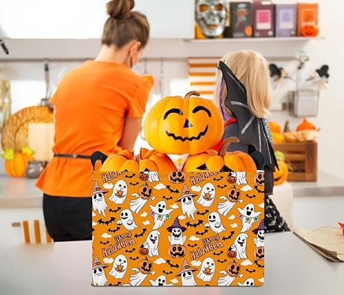 Miniatura 83 de Cesta de almacenamiento rectangular con asas, cesta de almacenamiento plegable, caja de libros, cesta de regalo (calabaza enojada)