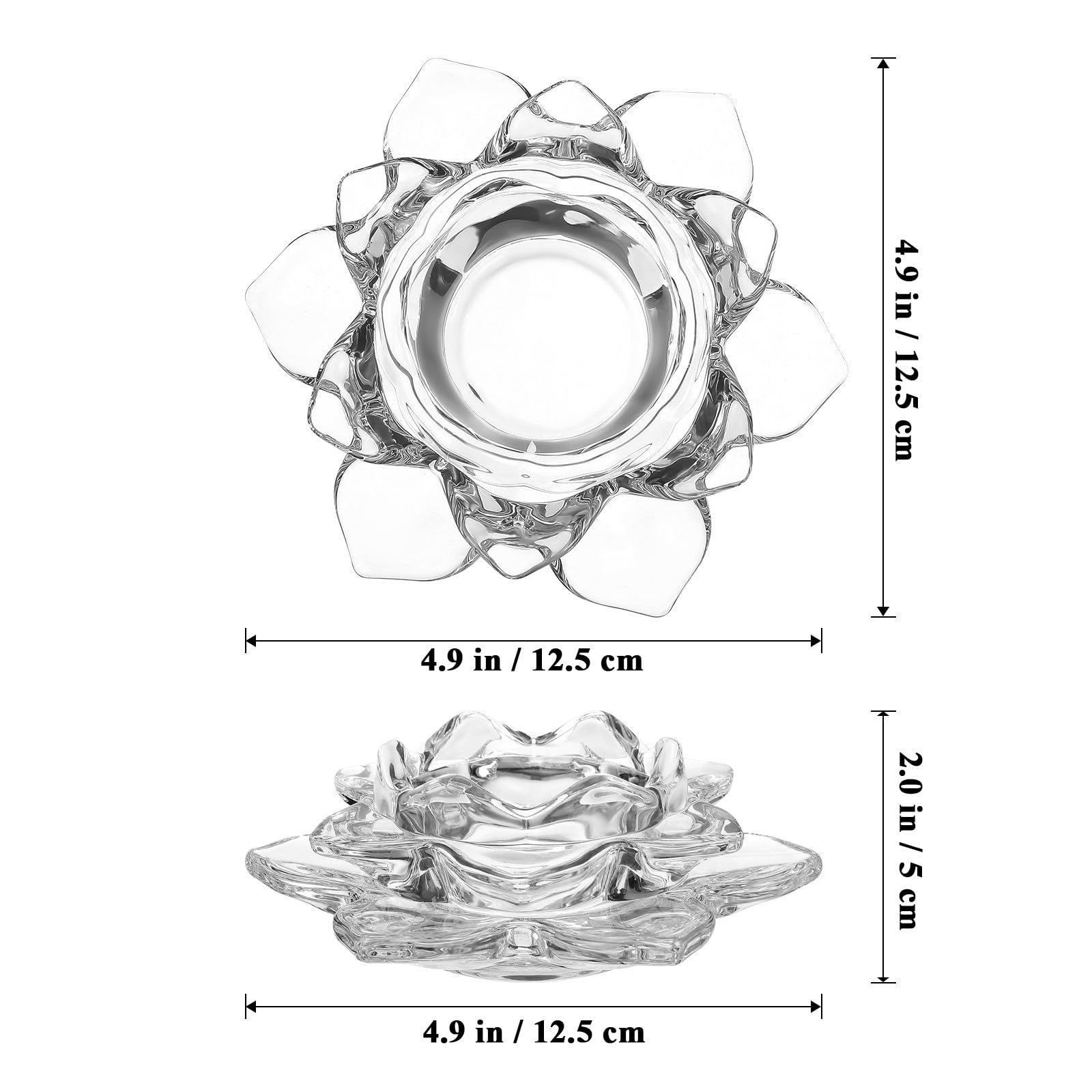 4 Stück Glas Kerzenhalter in Lotusblumenform, für Zuhause