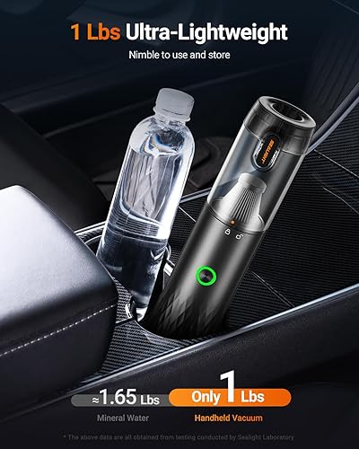 Miniatura 6 de SEALIGHT Aspiradora portátil sin cable, de mano inalámbrica con alta potencia, carga tipo C, 2 modos de succión, hasta 40 minutos de tiempo de