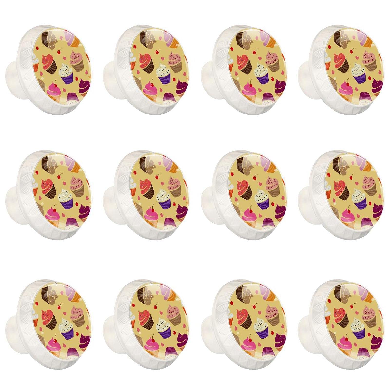 Boutons de tiroirs de placard ronds de cuisine style cerise x12