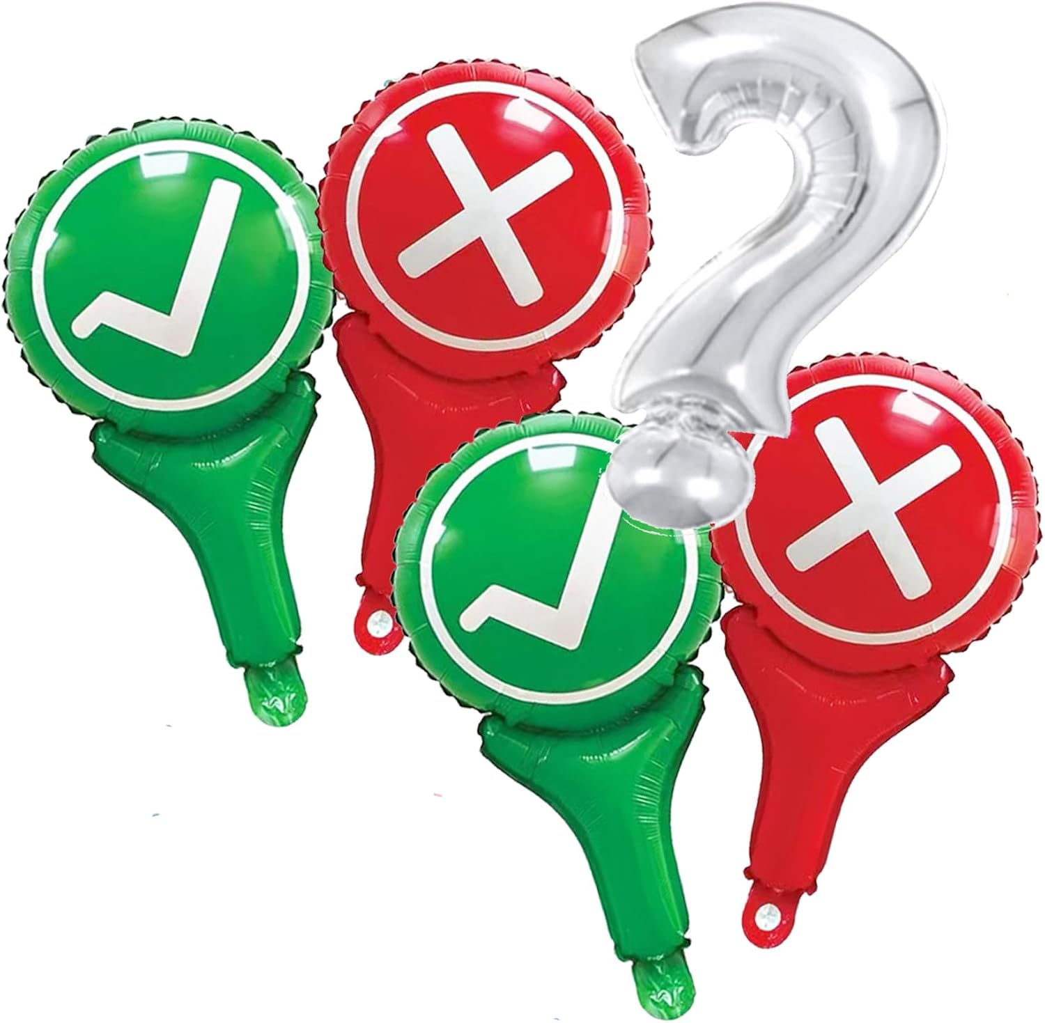 5Pcs Game Nights Party Decorations,Green Check Mark and a Red X Balloon for Game Show Watch Party Trivia Night Graduation College Acceptance Celebration Decorations Supplies