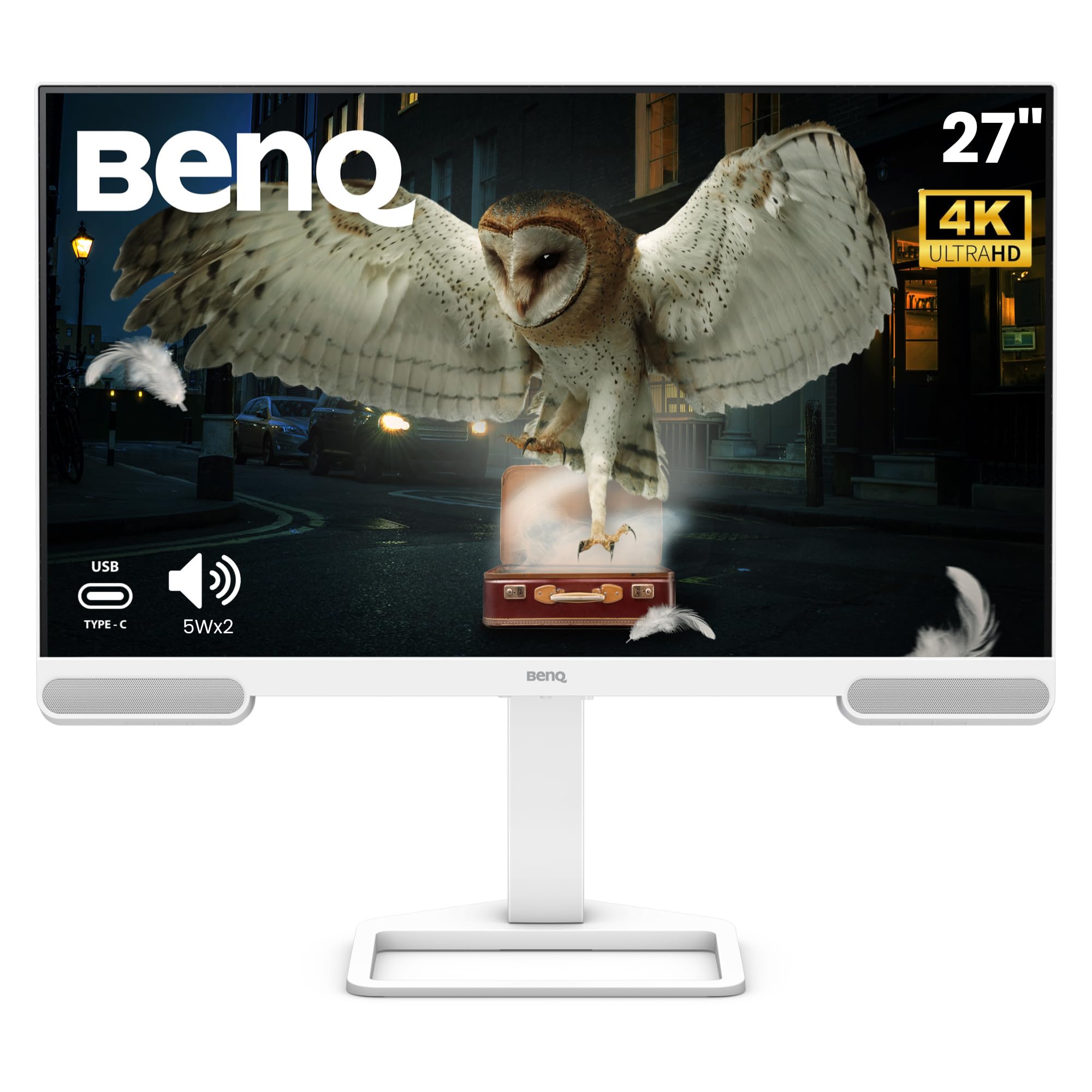 BenQ EW2790U 27” 4K UHD 3840x2160 Entertainment Monitor with 95% P3| AI Contrast| 5Wx2 treVolo Speakers| USB Type-C (65W PD)| 3xHDMI|USB Hub| Ergonomic Design|Display Pilot 2| Eye-Care (White)-image-28