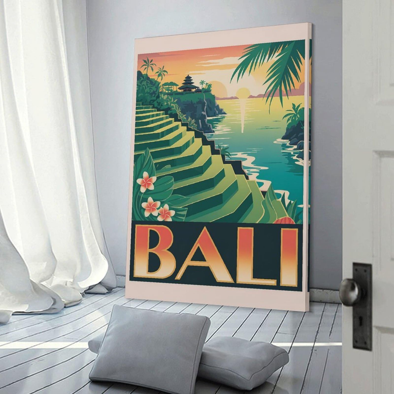 Junmoney Canvas Wall Art Bali Travel, 20x30inch(50x75cm), for Living Room, Lounge Or Sitting Room, Canvas Styling for A Polished Room Look