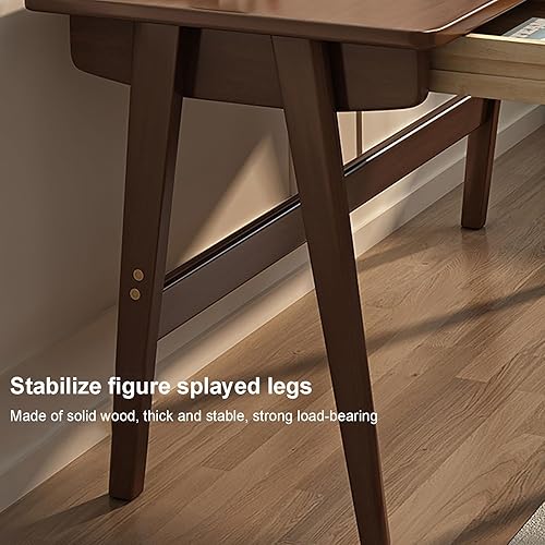 Miniatura 8 de Escritorio moderno de mediados de siglo, escritorio para computadora de oficina en casa con 2 cajones, escritorio para laptop, mesa de estudio,