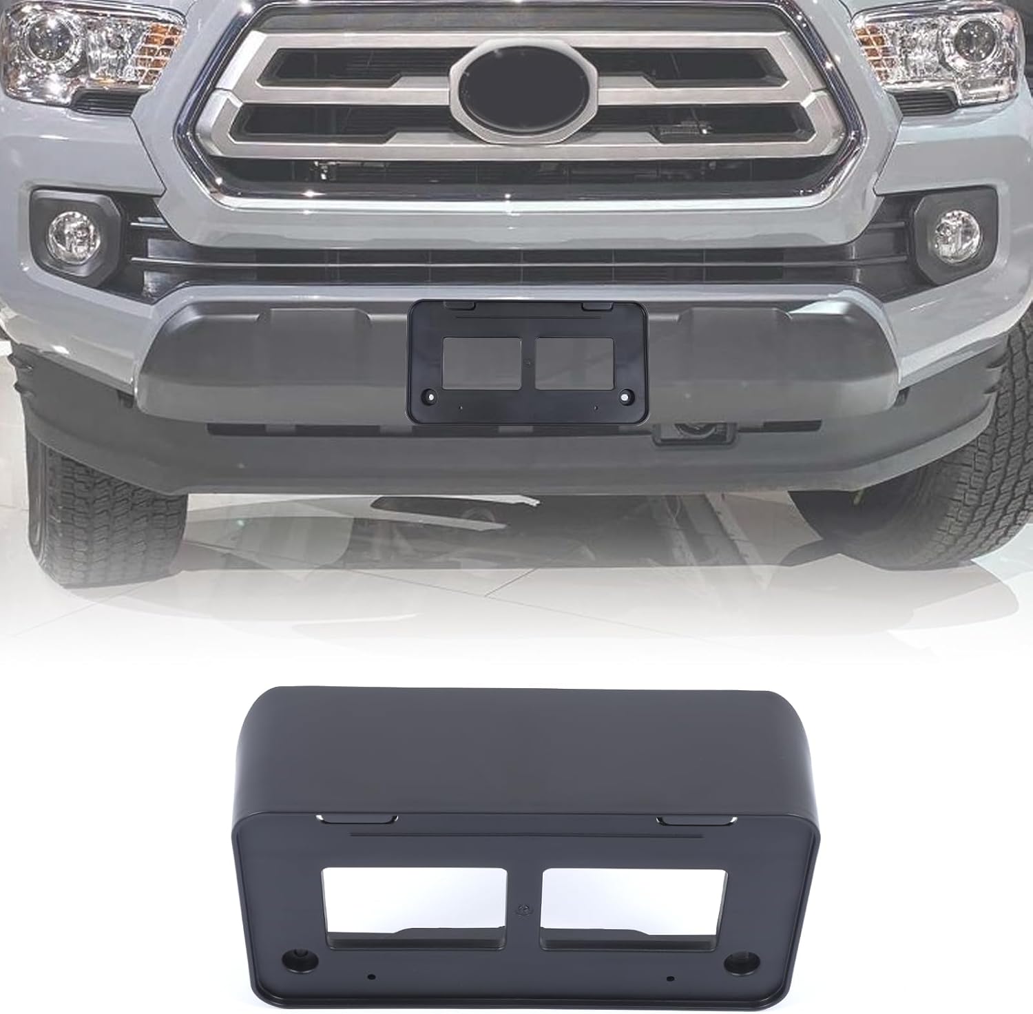Front Bumper License Plate Mounting Bracket Frame Holde Compatible with Toyota Tacoma 2016-2022, Replacement for TO1068134 | 615343567662, 7510104010 Accessories