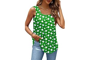Elegant St. Patrick's Day Outfits for Women: Pleated Square-Neck Tank Top and Flowy Shorts