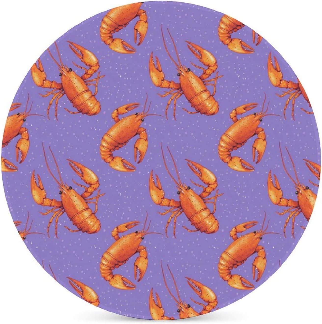 Lobster Pattern Round Ceramic Coasters for Drinks Absorbent Cup Holder Tabletop Protector with Cork Base
