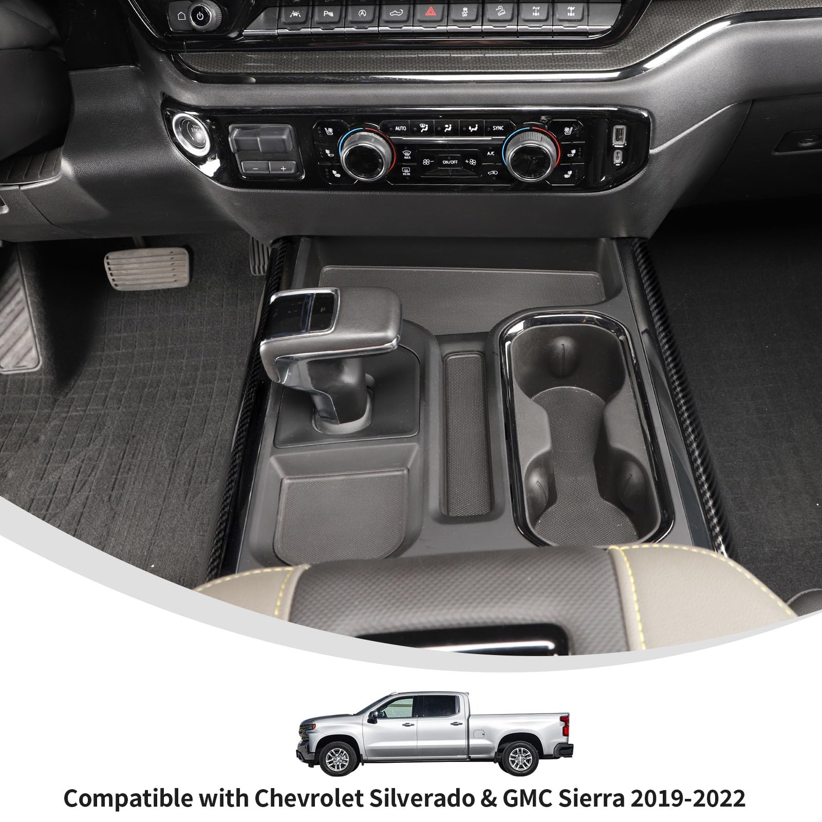 Cubiertas De Fibra De Carbono Para El Borde De La Consola Central – Chevy Silverado Y GMC Sierra 14-18
