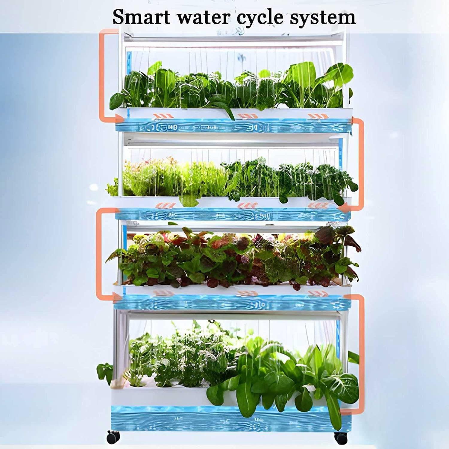 Sistema de cultivo hidropónico de interior con luz LED de cultivo, kit de riego automático para 48-120 plantas, ideal para hierbas, frutas, verduras