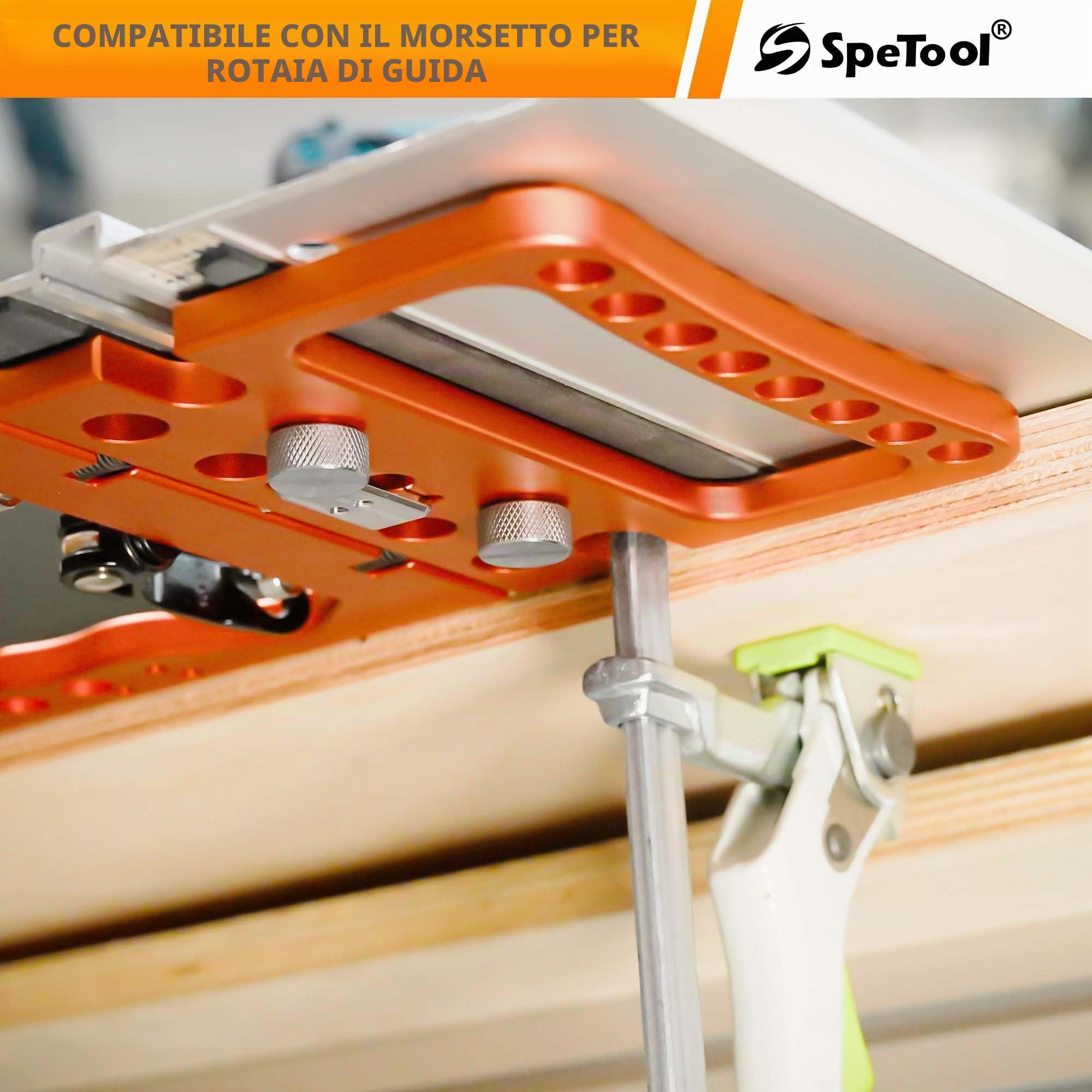SpeTool Angolo di guida di precisione a 90° per tracksaws, precisione ±0,01°, blocco rapido e protezione binario, extra grande e spesso, compatibile con Festool, Makita, Milwaukee, Powertec, WEN