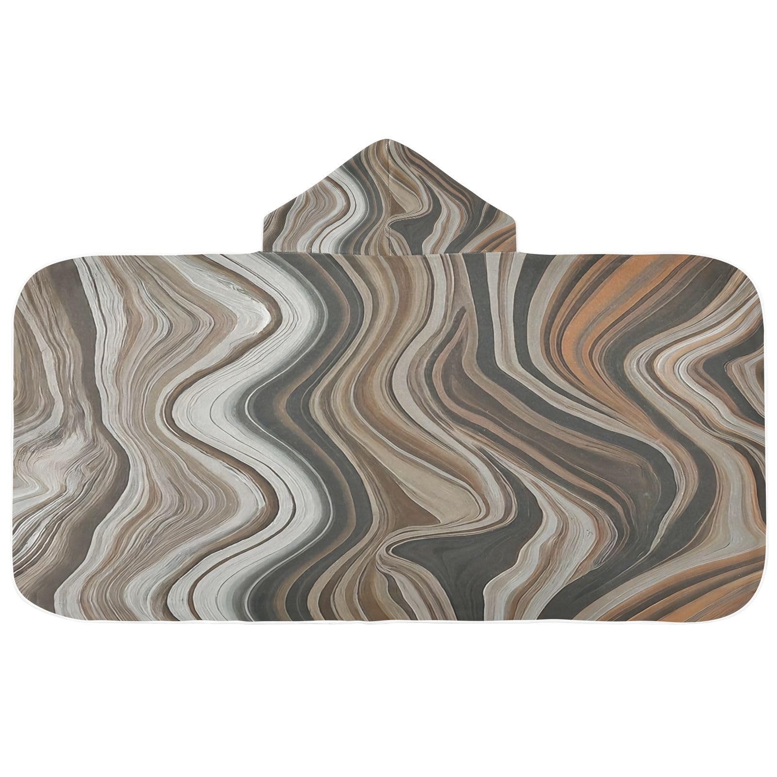 Kigai Colorful Marble Hooded Beach Towel for Kids Soft Absorbent Quick Dry Bath Towel with Hood Lightweight Toddler Shower Pool Bath Wrap for Boys Girls