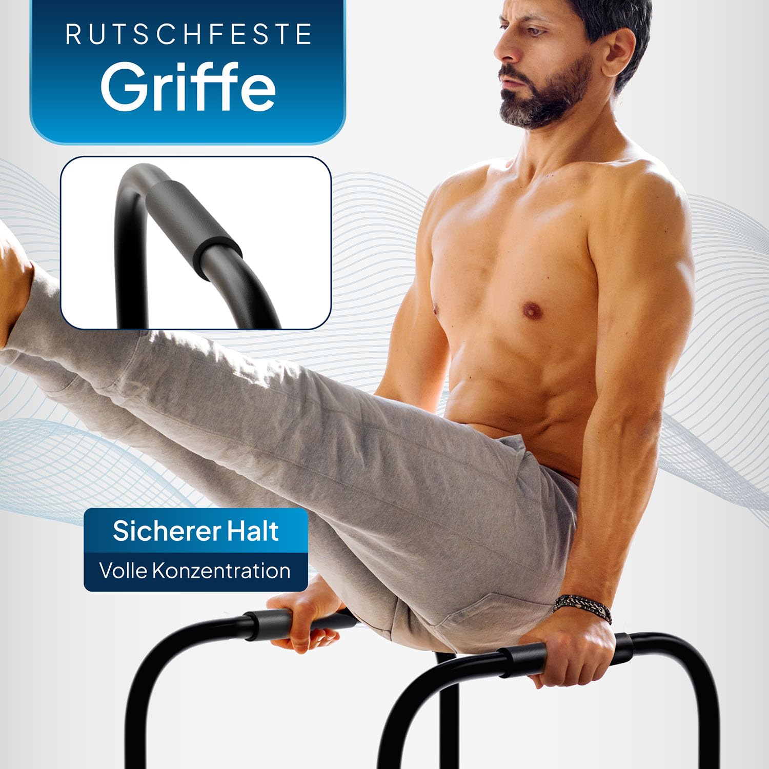 ArtSport Dip Barren - Dip Station bis 500 kg belastbar - Liegestützgriffe - Fitness Stange verstellbar - Liegestütze - Push Up Bar Zuhause - Schwarz