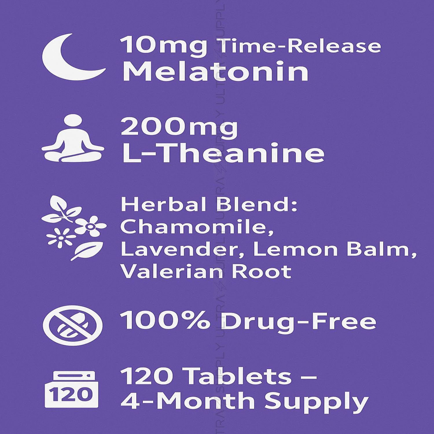 NB Sleep-3 Tablets (120 Tablets Value Pack) 10mg Melatonin Time-Release with L-Theanine & Herbal Blend