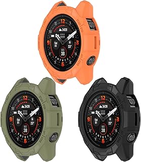 [3 Pack] TenCloud 7X Pro Solar Watch Cases Acceassories Compatible with Garmin Fenix 7X Solar/Fenix 7X Pro Solar/Fenix 7X Pro Sapphire Solar 51mm Smartwatch (Black+Green+Orange)