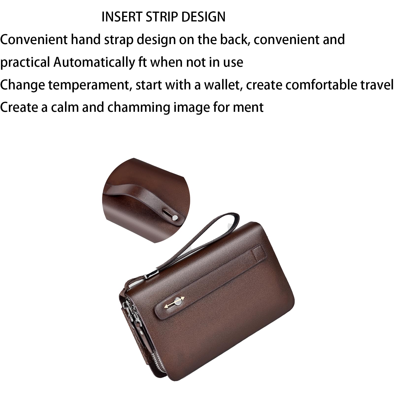 Pochette da uomo, grande, lunga, in pelle, portafoglio, per passaporto da viaggio, custodia per telefono cellulare, porta carte di credito, unisex