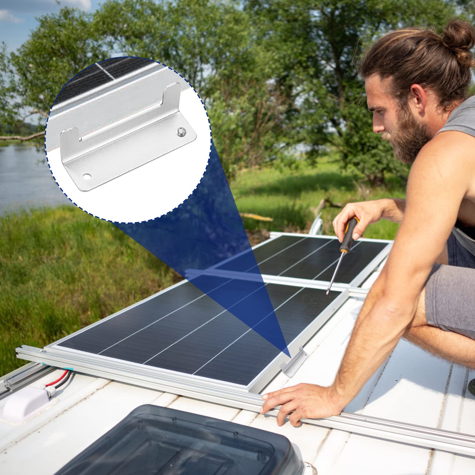 4 Stück Solar Panel Montage Solarmodul Halterung Z-Solar Halterung Z-Solar Panel Aluminium Halterungen mit Muttern und Schrauben für Wohnwagen, Boot, Auto, Bootswand 4 Stück Solar Panel Montage Solarmodul Halterung Z-Solar Halterung Z-Solar Panel Aluminium Halterungen mit Muttern und Schrauben für Wohnwagen, Boot, Auto, Bootswand