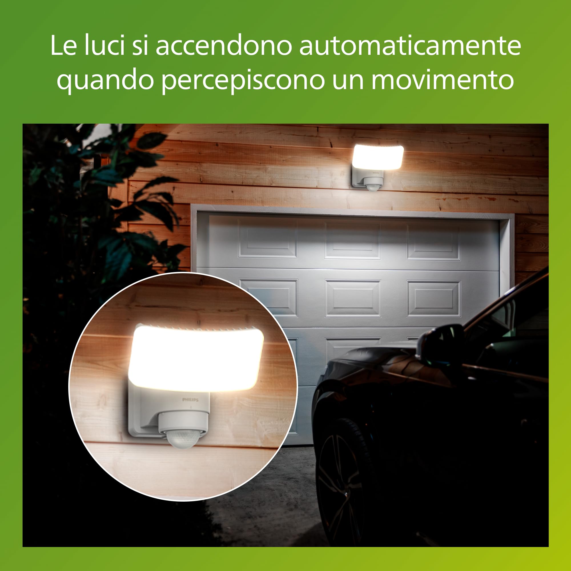 PHILIPS Tylus, Luce solare di sicurezza UltraEfficient, per Esterni, con Sensore di Movimento, 5000K, 1000/50lm, Bianca