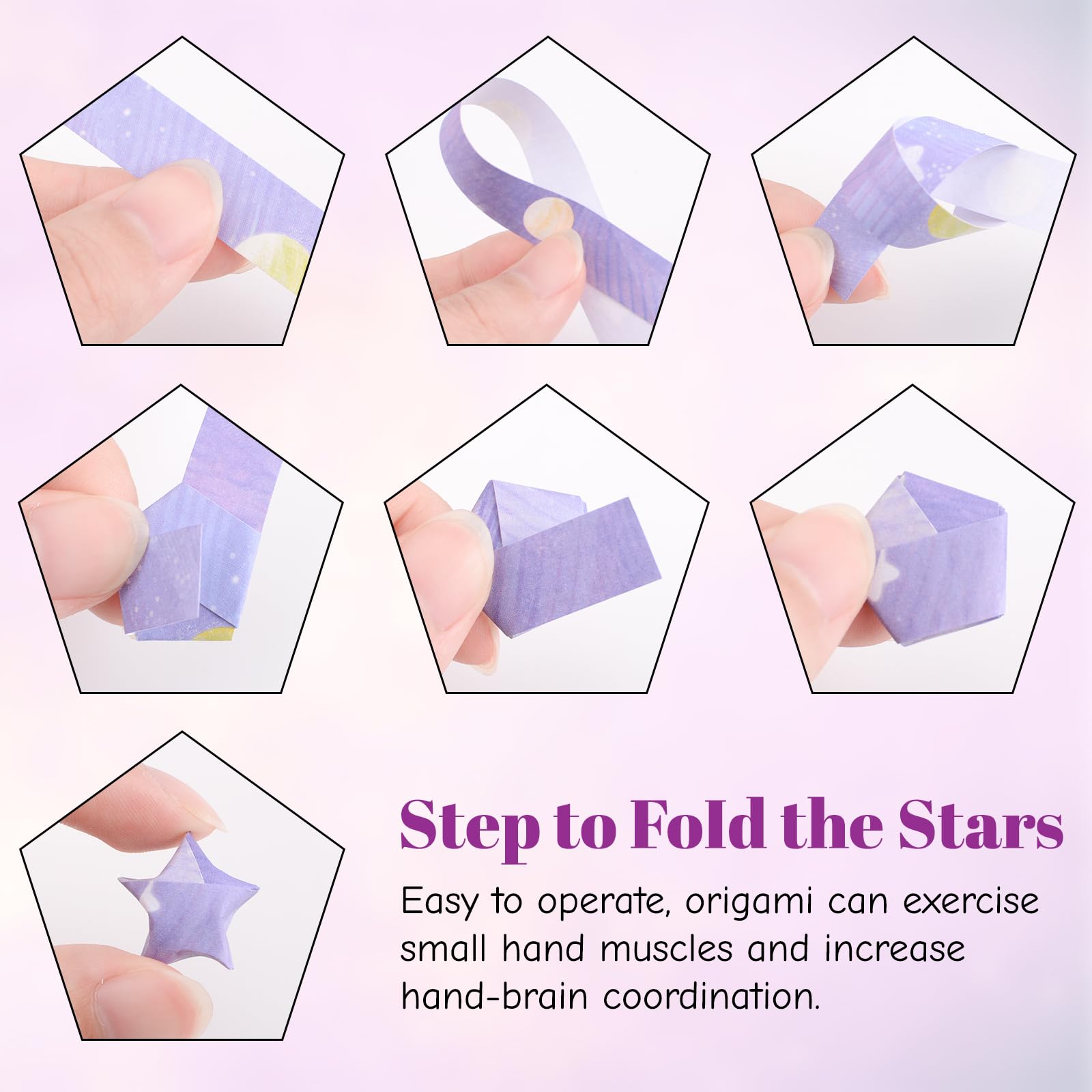 URROMA Purple Origami Stars Paper - Image 3