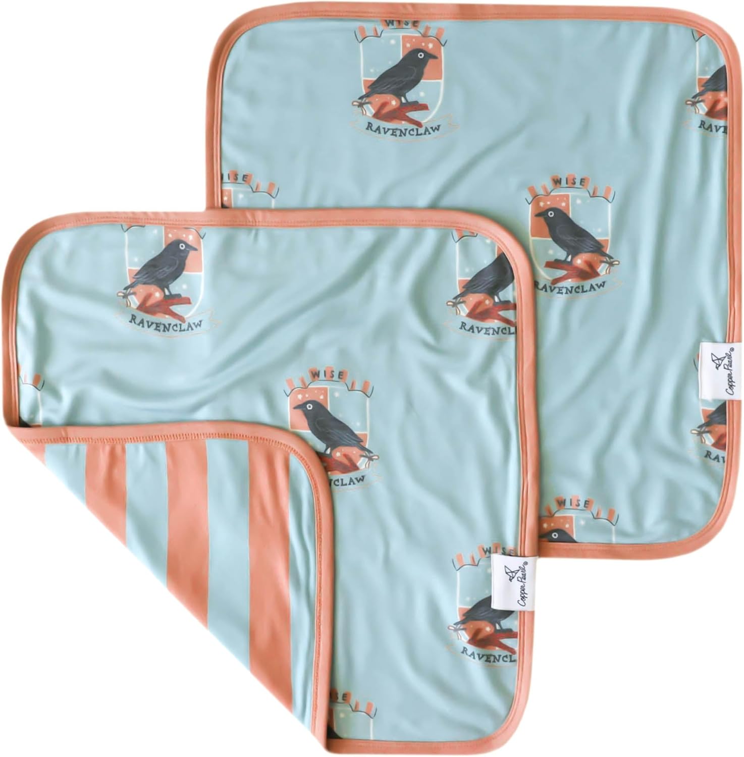 Copper Pearl Baby Security Blanket Set of 2 - Portable Size for Self-Soothing On-The-Go, Ideal Baby Blankets for Boys and Girls, Ultra-Soft, and Gift-Ready Loveys - Hogwarts™