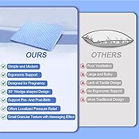 Vista 6 de Almohada de cuña de embarazo con funda extraíble, espuma viscoelástica para piernas, espalda y estómago, relajación y comodidad, suave