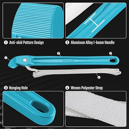Miniatura 5 de DURATECH Llave de correa de 12 pulgadas, llave de tubo de correa de nailon ajustable, llave de apertura de correa de filtro de aceite, azul