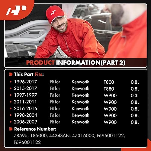 Miniatura 3 de A-Premium Compresor de aire acondicionado con embrague compatible con Kenworth C500 K100E T2000 T600A T800 y Peterbilt